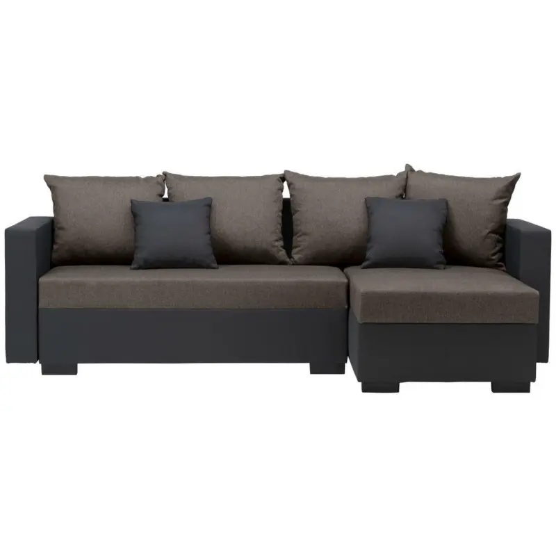 Ecksofa in Flachgewebe Grau, Taupe