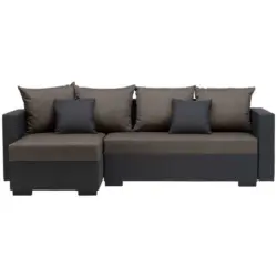 Ecksofa in Flachgewebe Grau, Taupe