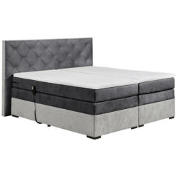 Boxspringbett 180/200 cm in Anthrazit, Hellgrau