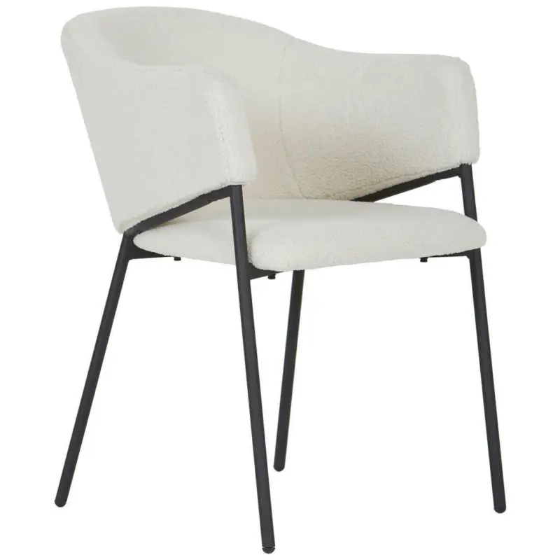 Armlehnstuhl in Eisen Bouclé, Teddystoff