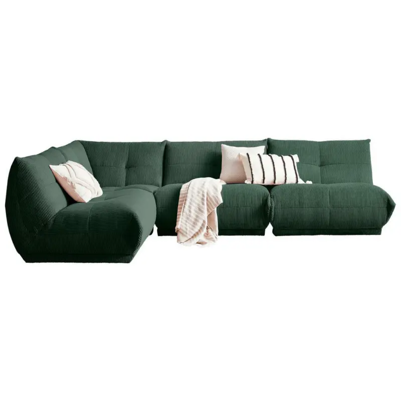 Ecksofa in Kord Dunkelgrün