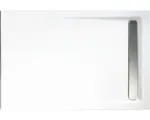 Hornbach Extraflaches Rechteck-Duschwannen-Set mit Rinne Schulte D202812 80x120x2,5 cm chrom