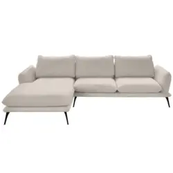 Ecksofa in Boucl&eacute; Hellbraun