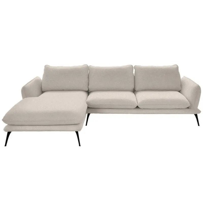 Ecksofa in Boucl&eacute; Hellbraun