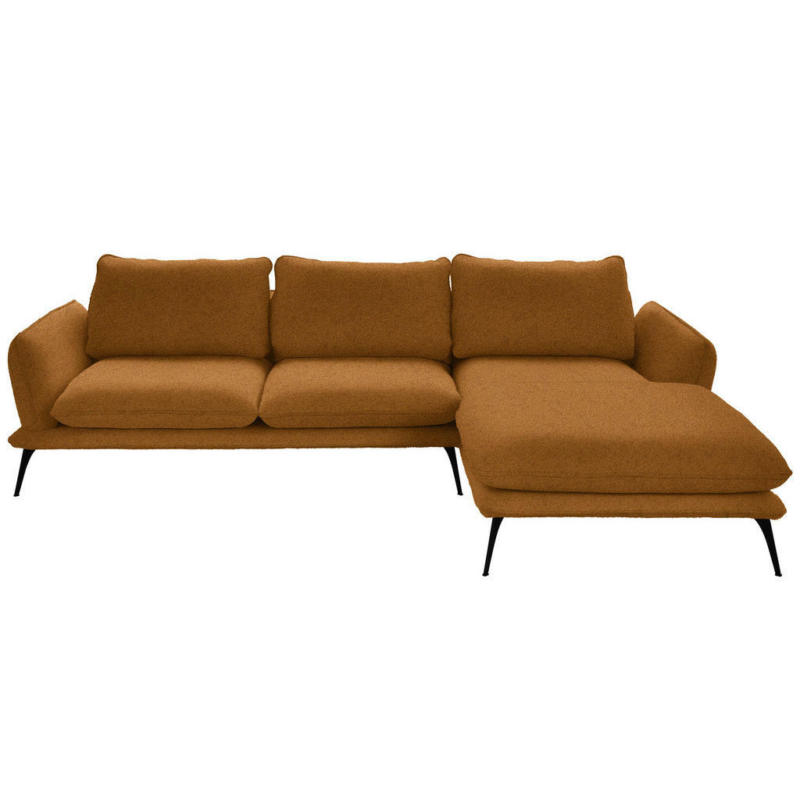 Ecksofa in Bouclé Goldfarben