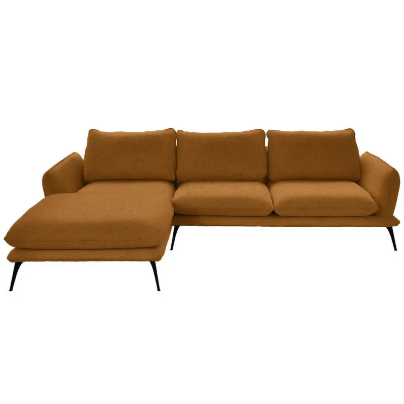 Ecksofa in Bouclé Goldfarben