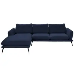 Ecksofa in Boucl&eacute; Blau