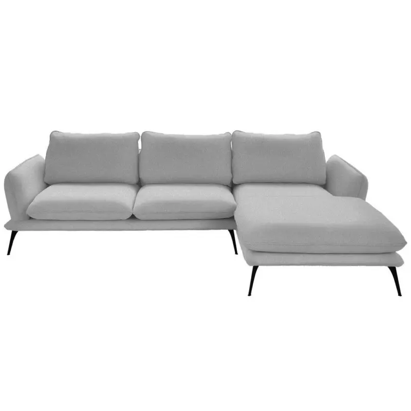 Ecksofa in Bouclé Hellgrau