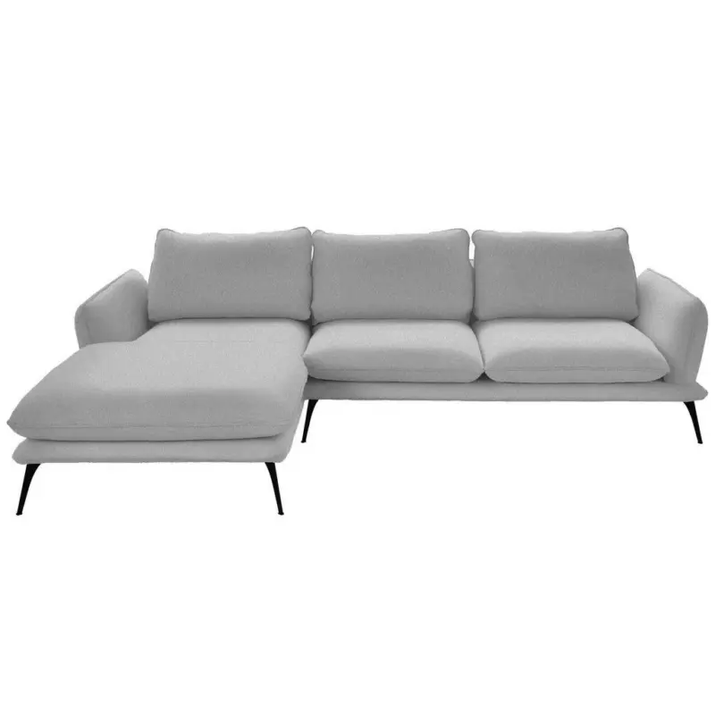 Ecksofa in Bouclé Hellgrau