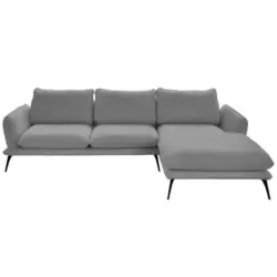 Ecksofa in Bouclé Grau