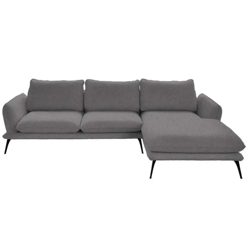 Ecksofa in Bouclé Dunkelgrau