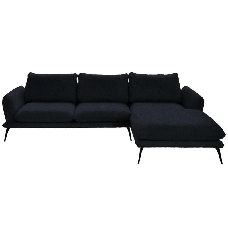 Ecksofa in Bouclé Anthrazit