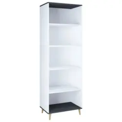 Abschlussregal 60/184/39 cm Anthrazit, Wei&szlig;