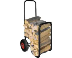 Holzwagen Lienbacher mit Gummireifen schwarz
