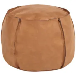 Hocker in Textil, Leder Haselnussfarben