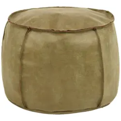 Hocker in Textil, Leder Grün