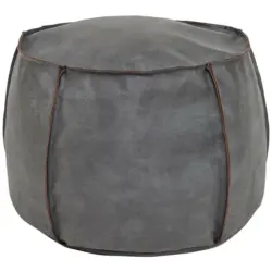 Hocker in Textil, Leder Anthrazit