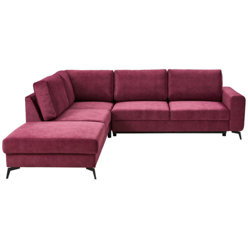 Ecksofa in Chenille Bordeaux