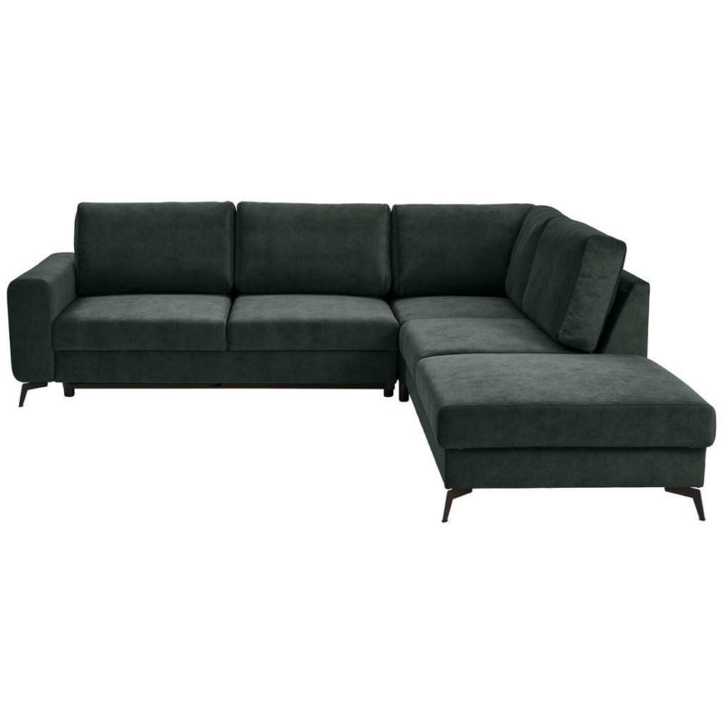 Ecksofa in Chenille Dunkelgrün