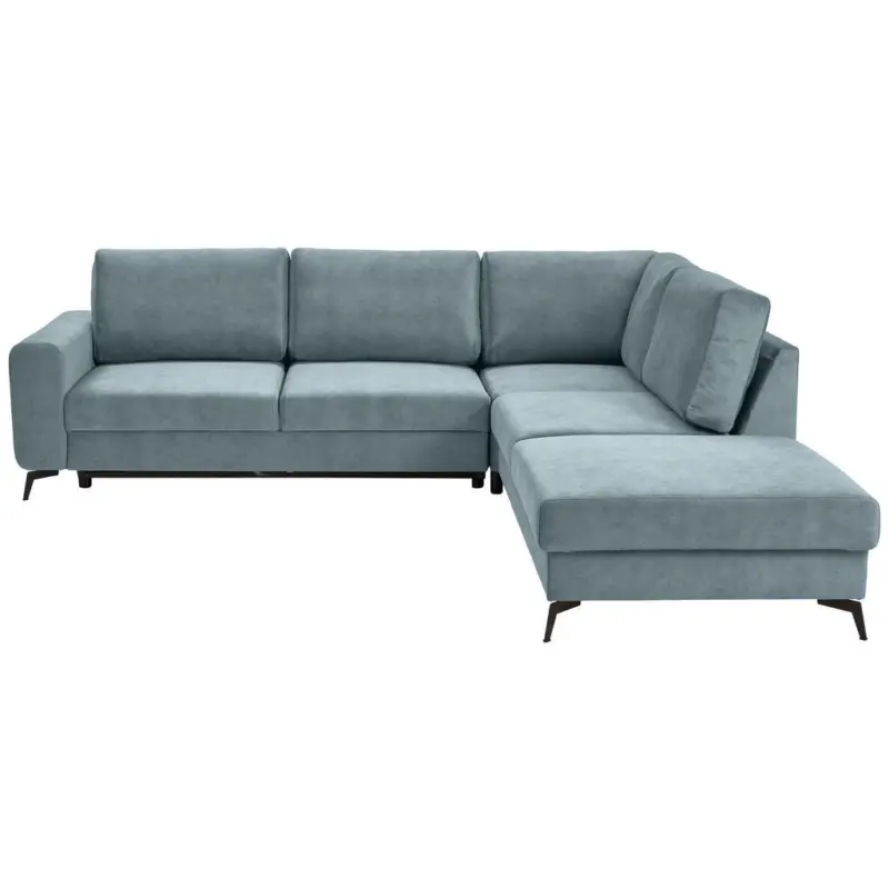 Ecksofa in Chenille Hellblau