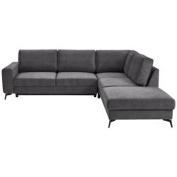 Ecksofa in Chenille Dunkelgrau