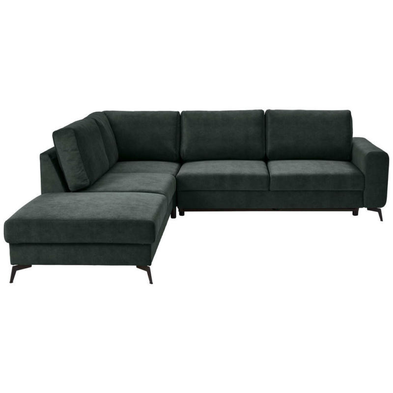 Ecksofa in Chenille Dunkelgrün