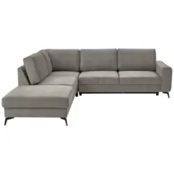 Ecksofa in Chenille Hellgrau