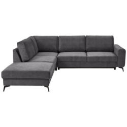 Ecksofa in Chenille Dunkelgrau