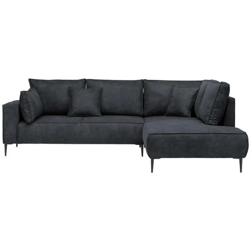 Ecksofa in Lederlook Schwarz