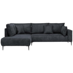 Ecksofa in Lederlook Schwarz