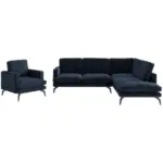 XXXLutz Lauterach - Ihr M&ouml;belhaus bei Bregenz Sitzgarnitur in Flachgewebe Dunkelblau