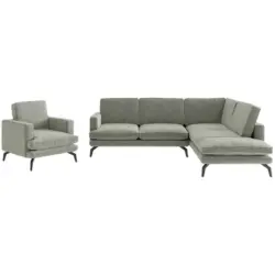 Sitzgarnitur in Flachgewebe Champagner