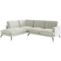 Ecksofa in Flachgewebe Hellgrau