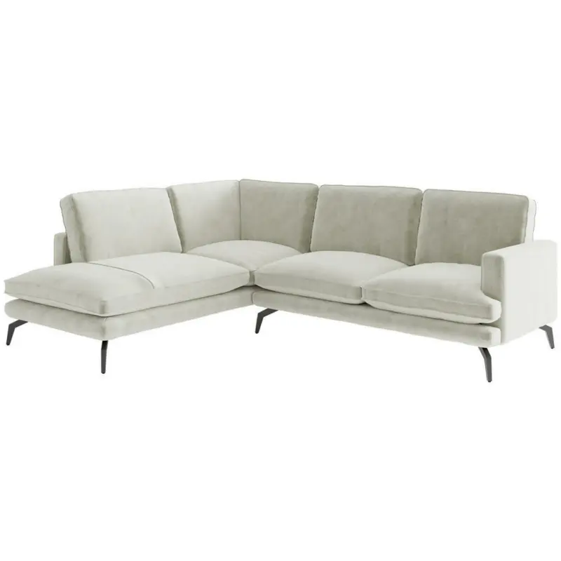 Ecksofa in Flachgewebe Hellgrau