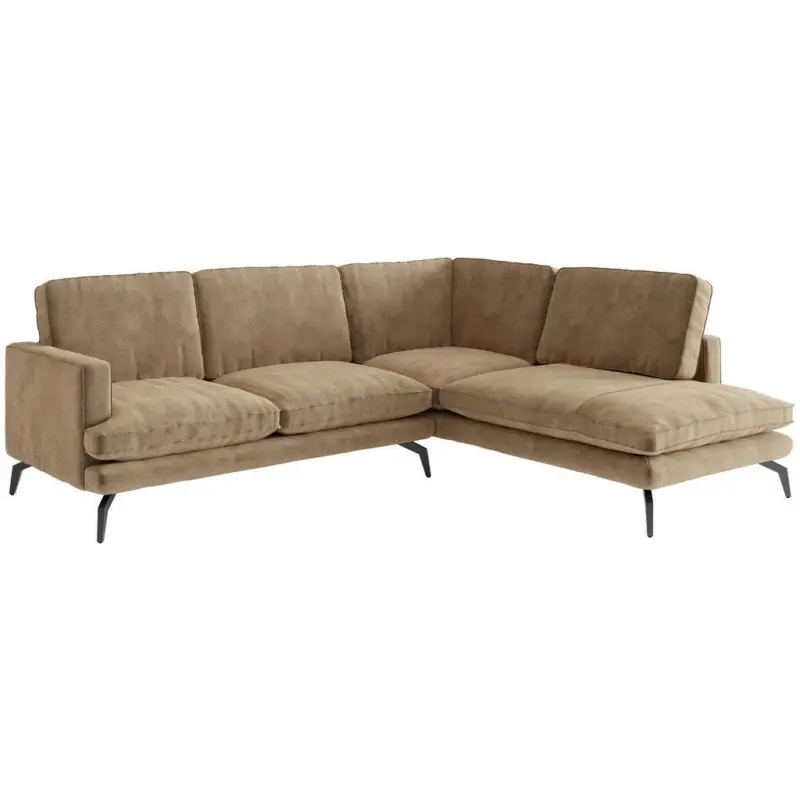 Ecksofa in Flachgewebe Braun