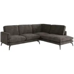 Ecksofa in Flachgewebe Anthrazit