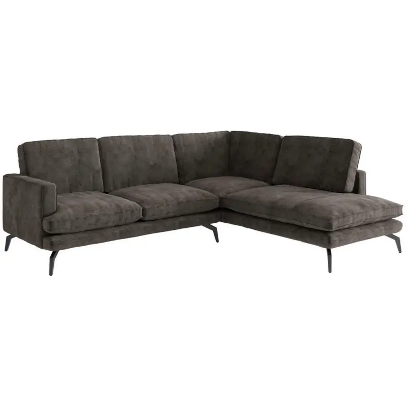 Ecksofa in Flachgewebe Anthrazit