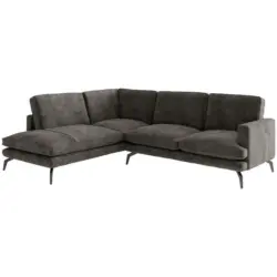 Ecksofa in Flachgewebe Anthrazit
