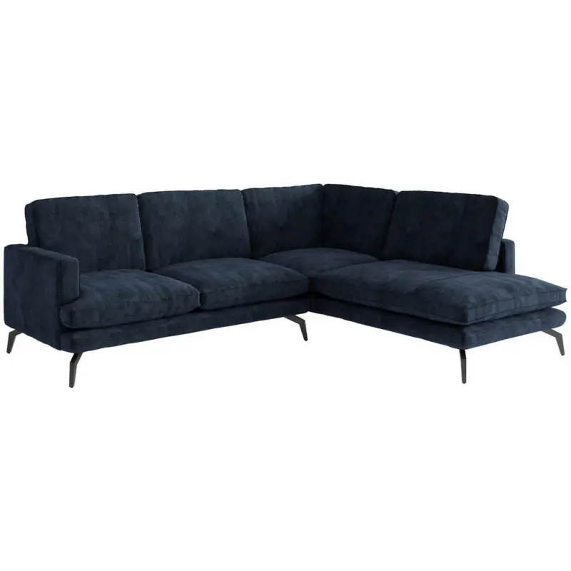Ecksofa in Flachgewebe Dunkelblau