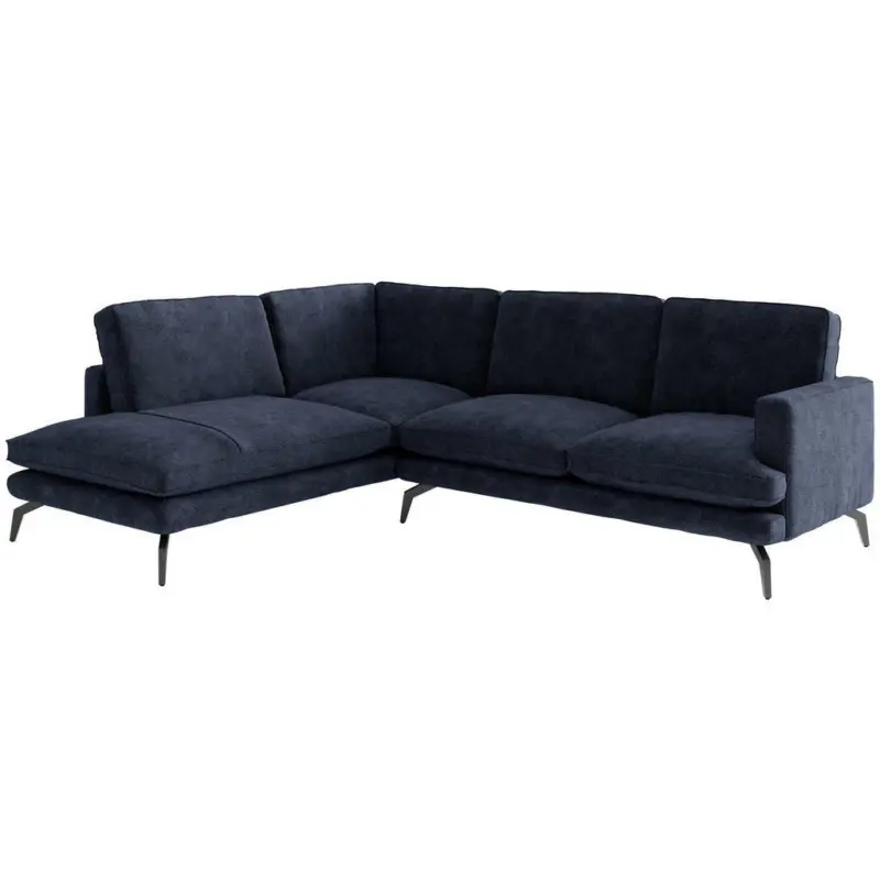 Ecksofa in Flachgewebe Dunkelblau