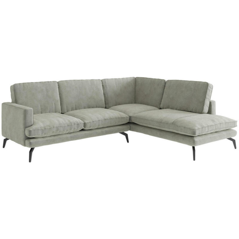 Ecksofa in Flachgewebe Grau, Beige