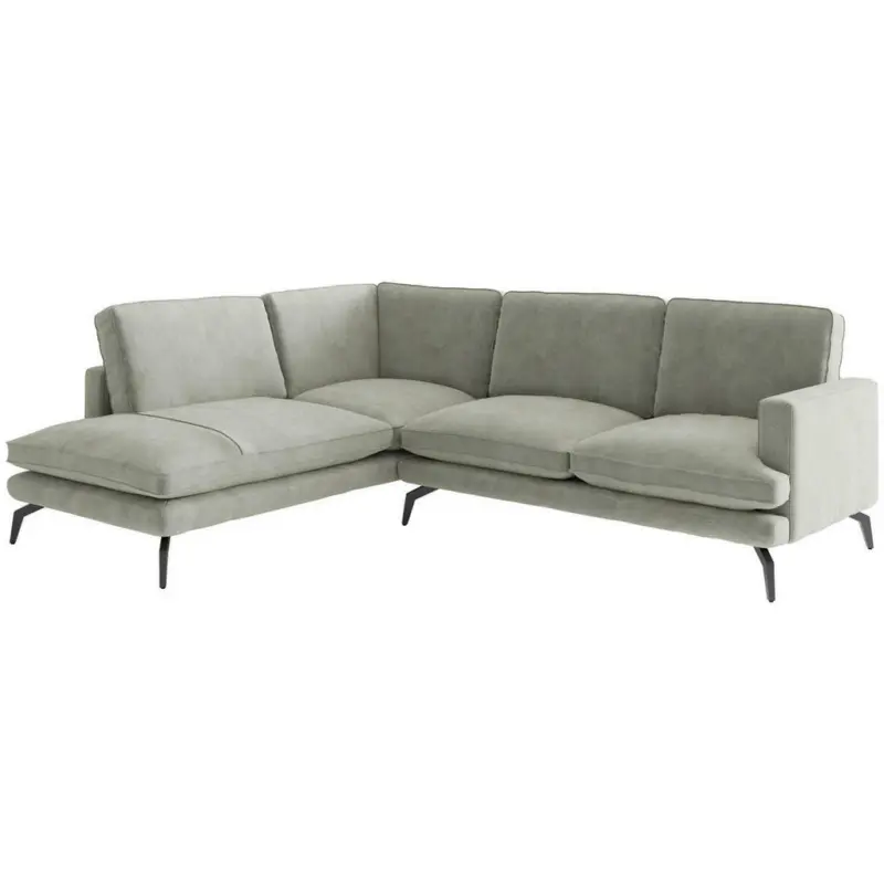 Ecksofa in Flachgewebe Grau