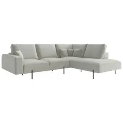 Ecksofa in Flachgewebe Creme
