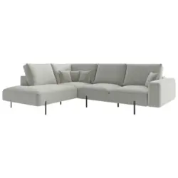 Ecksofa in Flachgewebe Creme