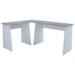 Eckschreibtisch 105/135/74 cm in Grau, Wei&szlig;