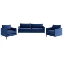 Sitzgarnitur in Flachgewebe Dunkelblau