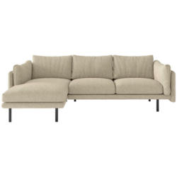 Ecksofa in Flachgewebe Beige