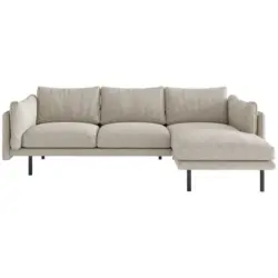 Ecksofa in Flachgewebe Champagner