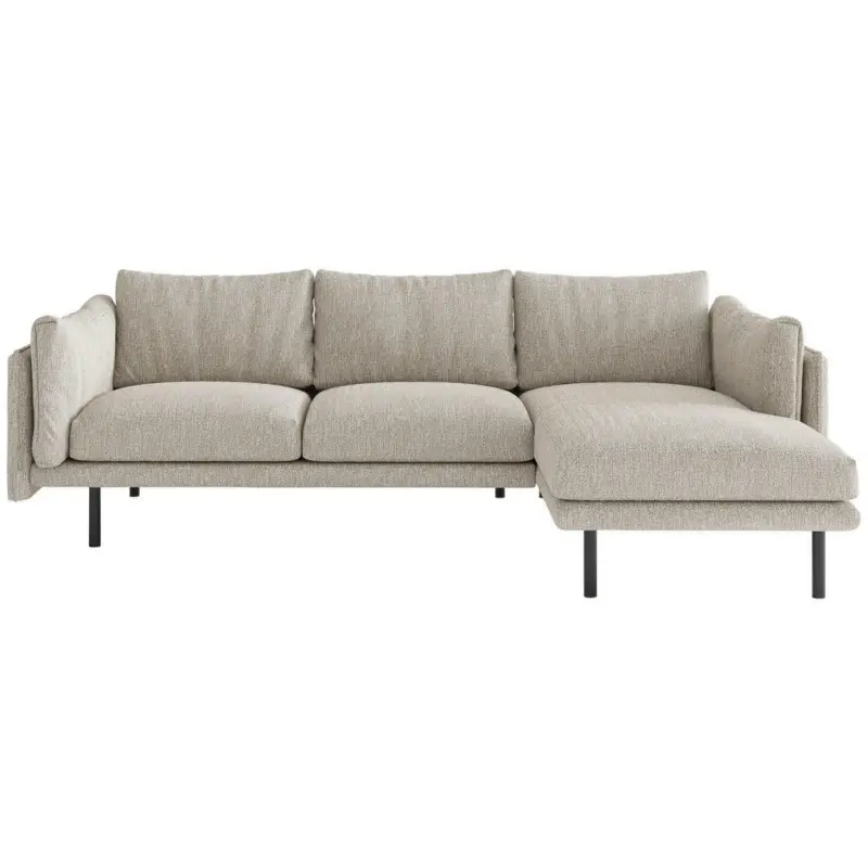 Ecksofa in Flachgewebe Champagner