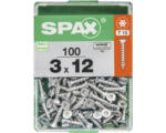 Hornbach Spax Universalschraube Senkkopf Stahl gehärtet T 10, Holz-Vollgewinde 3x12 mm, 100 Stück